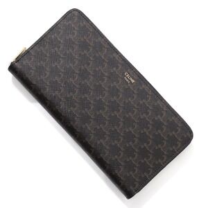 Celine Black Zip Around Long Wallet Coin Purse